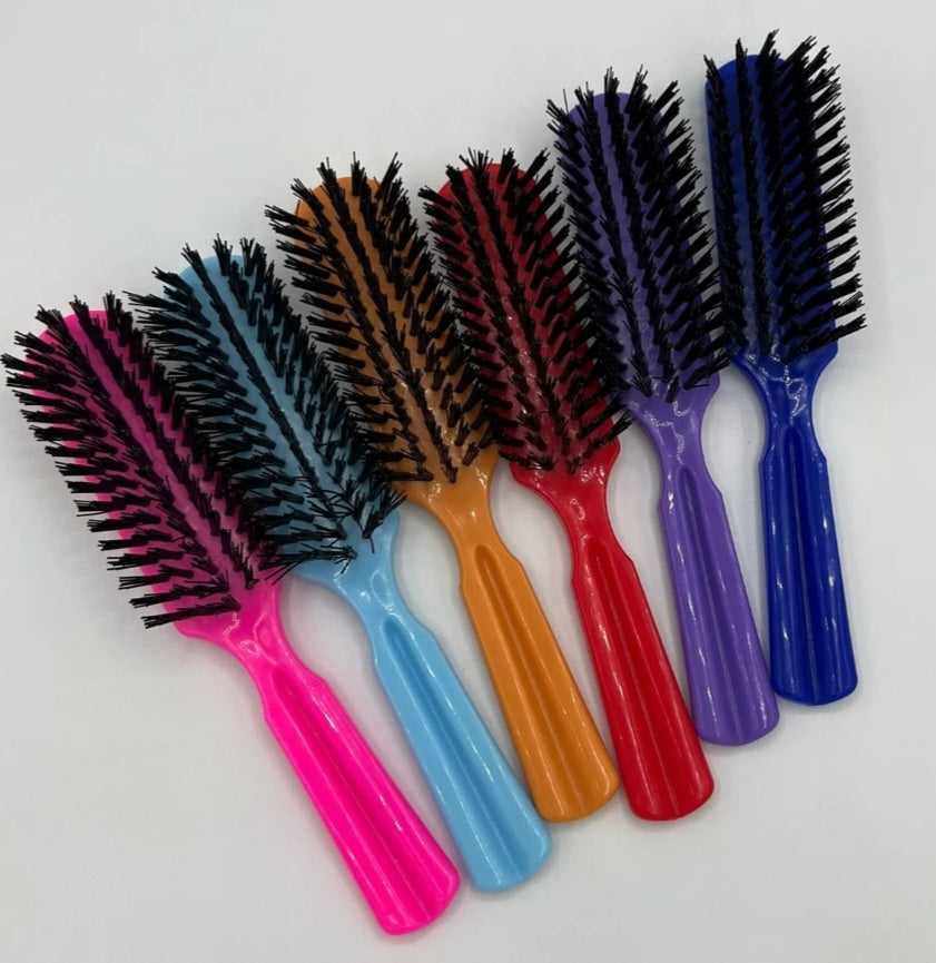Assorted Color Paddle-Style Hair Brushes