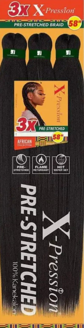 X-Pression 3X Pre-Stretched Braid 58"inch Color 4